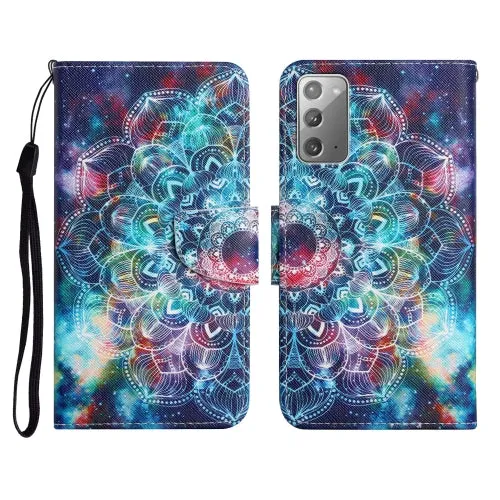 For Samsung Galaxy Note20 Painted Pattern Horizontal Flip Leather Case with Holder  Card Slot