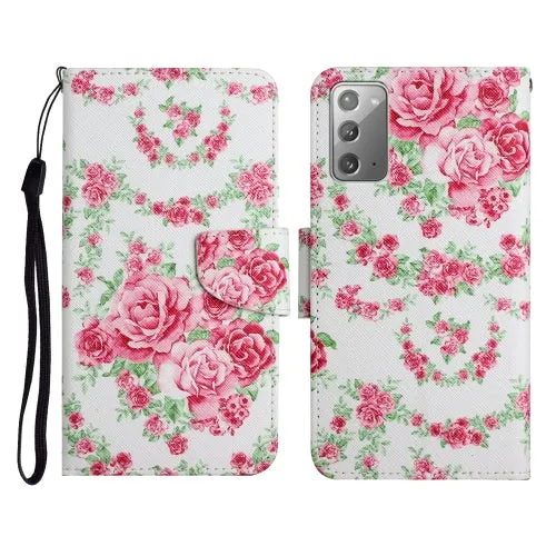 For Samsung Galaxy Note20 Painted Pattern Horizontal Flip Leather Case with Holder  Card Slot