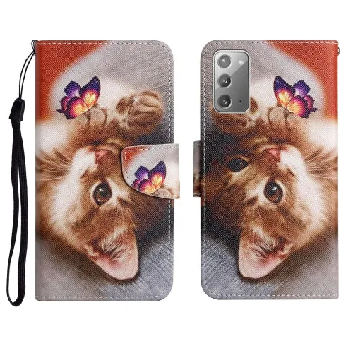 For Samsung Galaxy Note20 Painted Pattern Horizontal Flip Leather Case with Holder  Card Slot