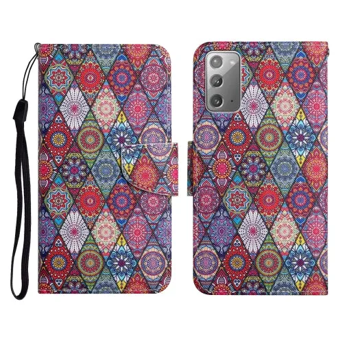 For Samsung Galaxy Note20 Painted Pattern Horizontal Flip Leather Case with Holder  Card Slot