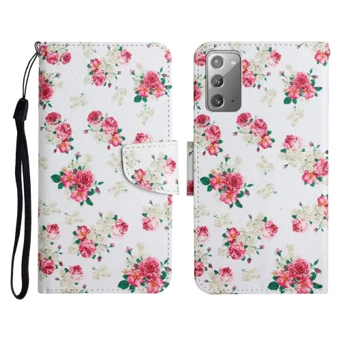 For Samsung Galaxy Note20 Painted Pattern Horizontal Flip Leather Case with Holder  Card Slot