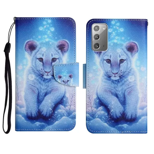 For Samsung Galaxy Note20 Painted Pattern Horizontal Flip Leather Case with Holder  Card Slot