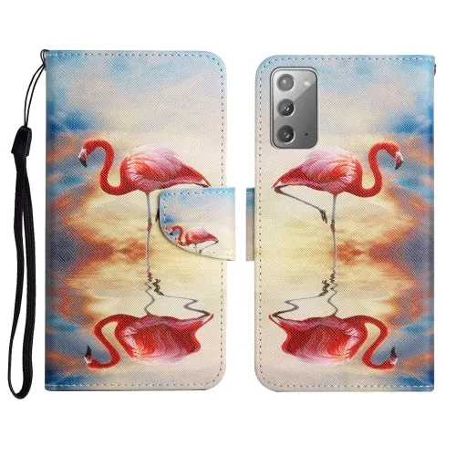For Samsung Galaxy Note20 Painted Pattern Horizontal Flip Leather Case with Holder  Card Slot