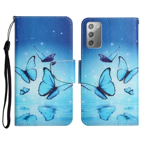 For Samsung Galaxy Note20 Painted Pattern Horizontal Flip Leather Case with Holder  Card Slot
