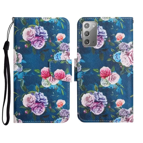For Samsung Galaxy Note20 Painted Pattern Horizontal Flip Leather Case with Holder  Card Slot