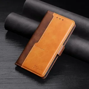 For Samsung Galaxy Note20 Retro Texture Contrast Color Side Buckle Horizontal Flip Leather Case