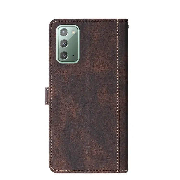 For Samsung Galaxy Note20 Stitching Skin Feel Magnetic Buckle Horizontal Flip PU Leather Case with
