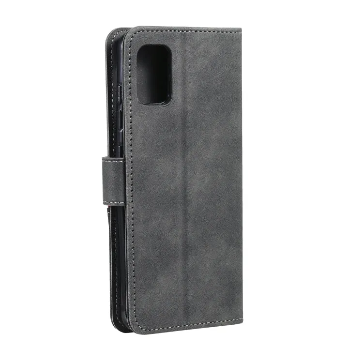 For Samsung Galaxy Note20 Three-color Stitching Calf Texture Horizontal Flip Leather Case with