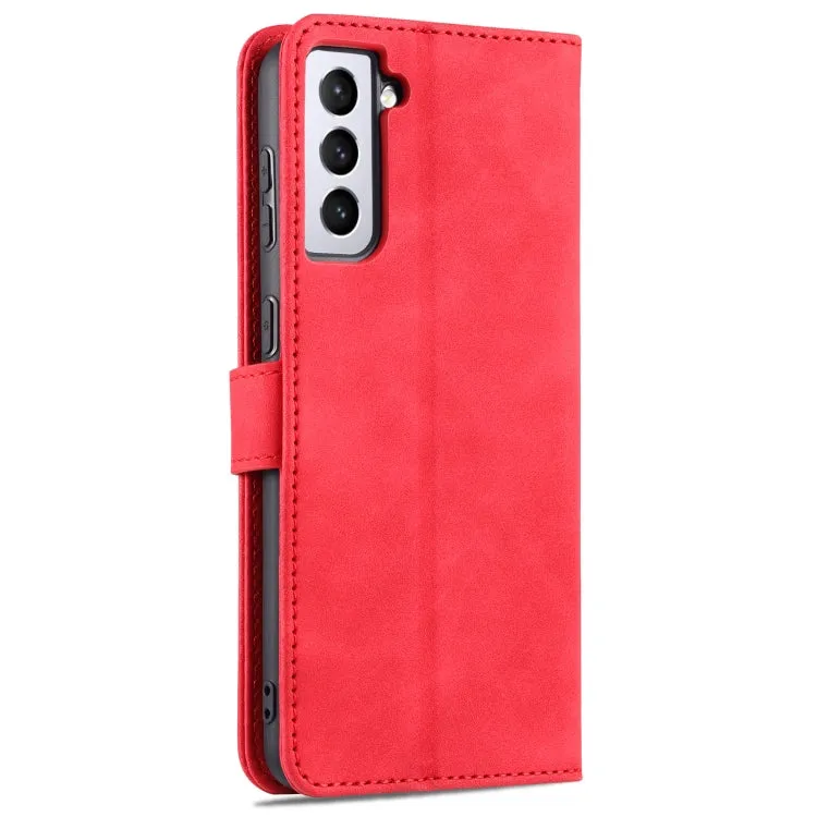For Samsung Galaxy S21  5G AZNS Skin Feel Calf Texture Horizontal Flip Leather Case with Card Slots