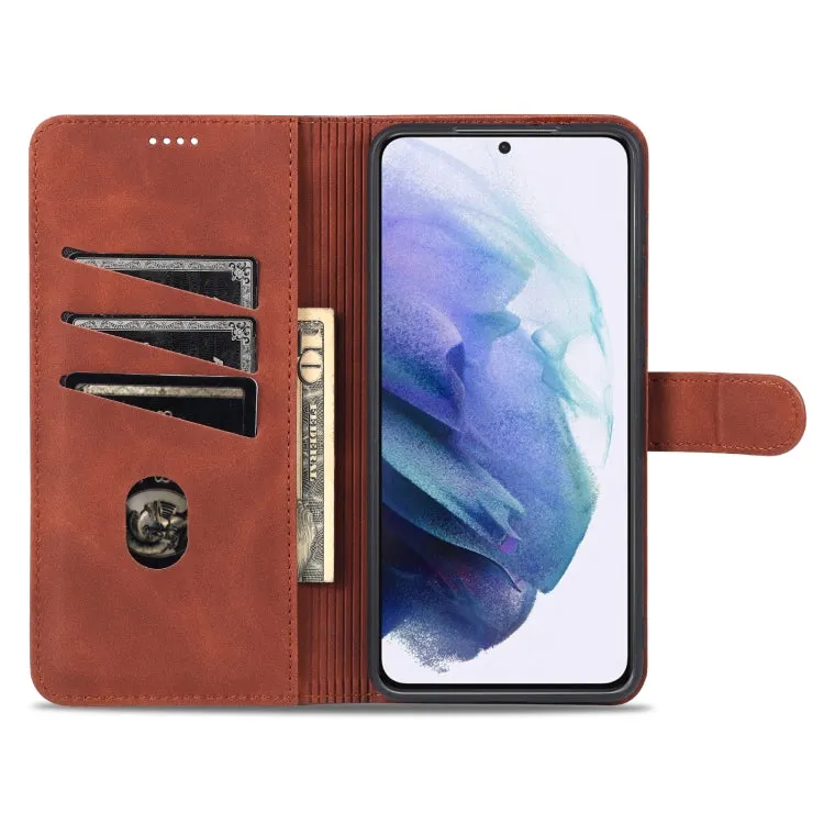 For Samsung Galaxy S21  5G AZNS Skin Feel Calf Texture Horizontal Flip Leather Case with Card Slots