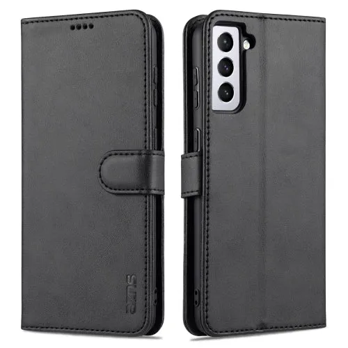 For Samsung Galaxy S21  5G AZNS Skin Feel Calf Texture Horizontal Flip Leather Case with Card Slots