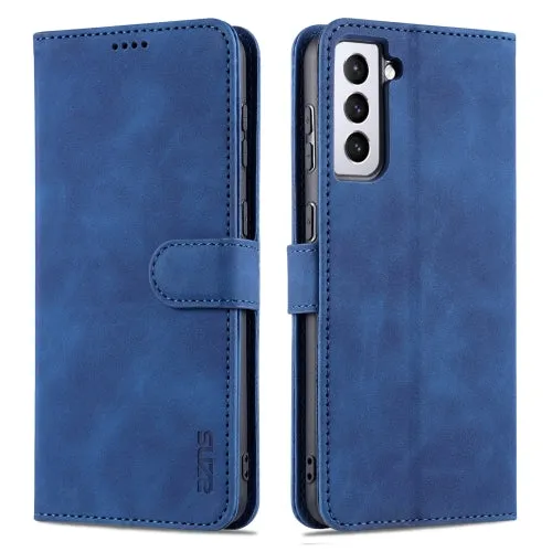For Samsung Galaxy S21  5G AZNS Skin Feel Calf Texture Horizontal Flip Leather Case with Card Slots