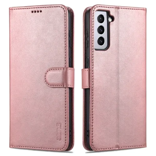 For Samsung Galaxy S21  5G AZNS Skin Feel Calf Texture Horizontal Flip Leather Case with Card Slots