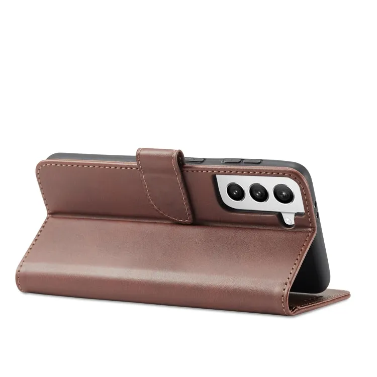 For Samsung Galaxy S21  5G Calf Texture Buckle Horizontal Flip Leather Case with Holder  Card