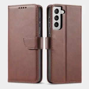 For Samsung Galaxy S21  5G Calf Texture Buckle Horizontal Flip Leather Case with Holder  Card