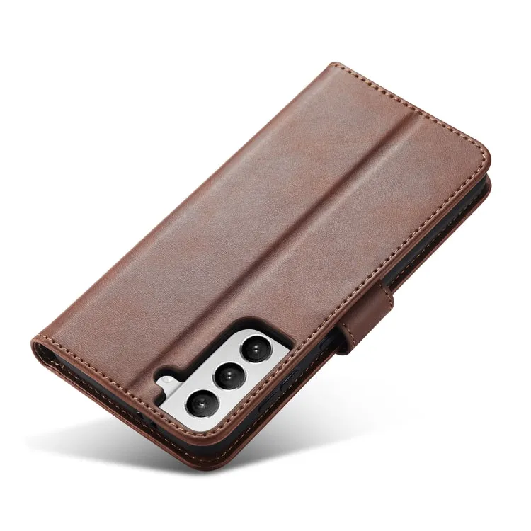 For Samsung Galaxy S21  5G Calf Texture Buckle Horizontal Flip Leather Case with Holder  Card