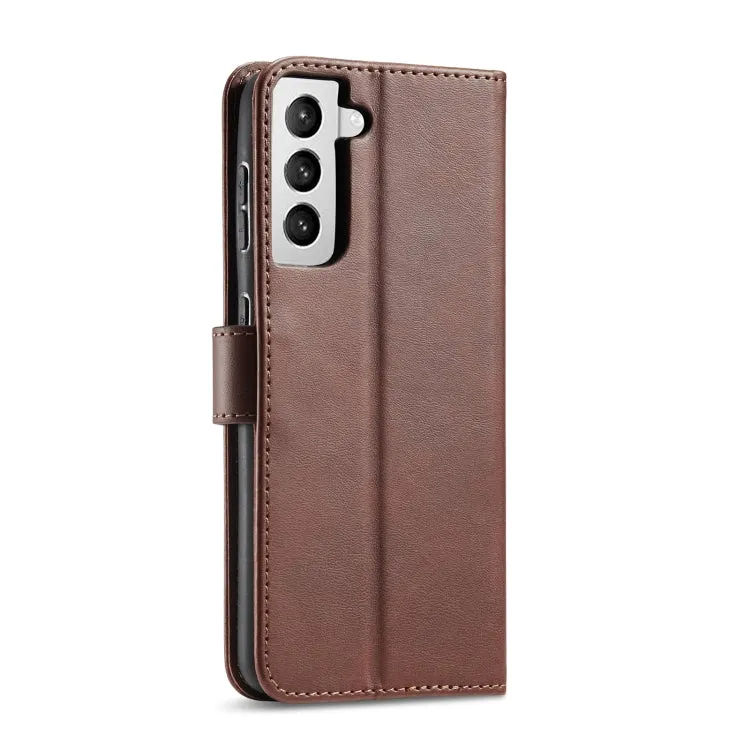 For Samsung Galaxy S21  5G Calf Texture Buckle Horizontal Flip Leather Case with Holder  Card