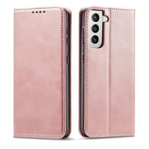 For Samsung Galaxy S21  5G Calf Texture Magnetic Horizontal Flip Leather Case with Holder