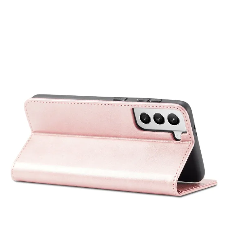 For Samsung Galaxy S21  5G Calf Texture Magnetic Horizontal Flip Leather Case with Holder