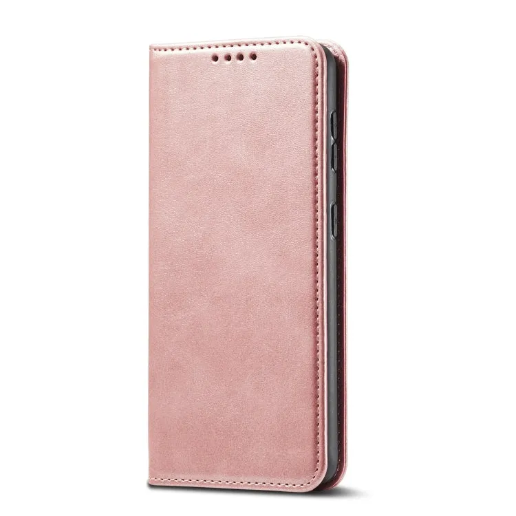 For Samsung Galaxy S21  5G Calf Texture Magnetic Horizontal Flip Leather Case with Holder