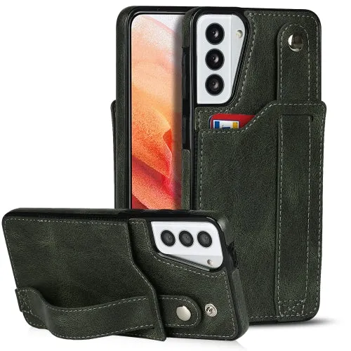 For Samsung Galaxy S21  5G Crazy Horse Texture Shockproof TPU   PU Leather Case with Card Slot