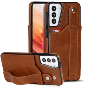 For Samsung Galaxy S21  5G Crazy Horse Texture Shockproof TPU   PU Leather Case with Card Slot