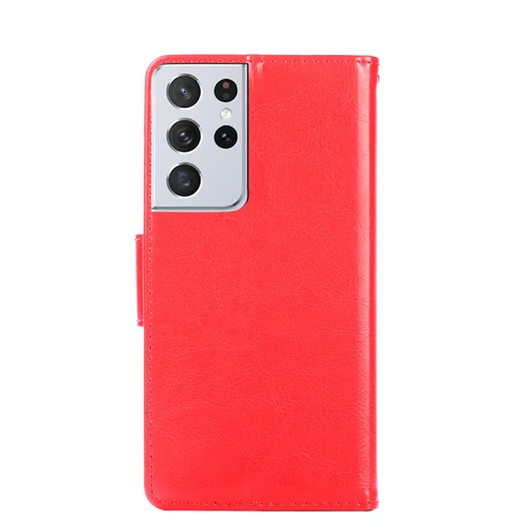 For Samsung Galaxy S21  5G Crystal Texture Horizontal Flip Leather Case with Holder  Card