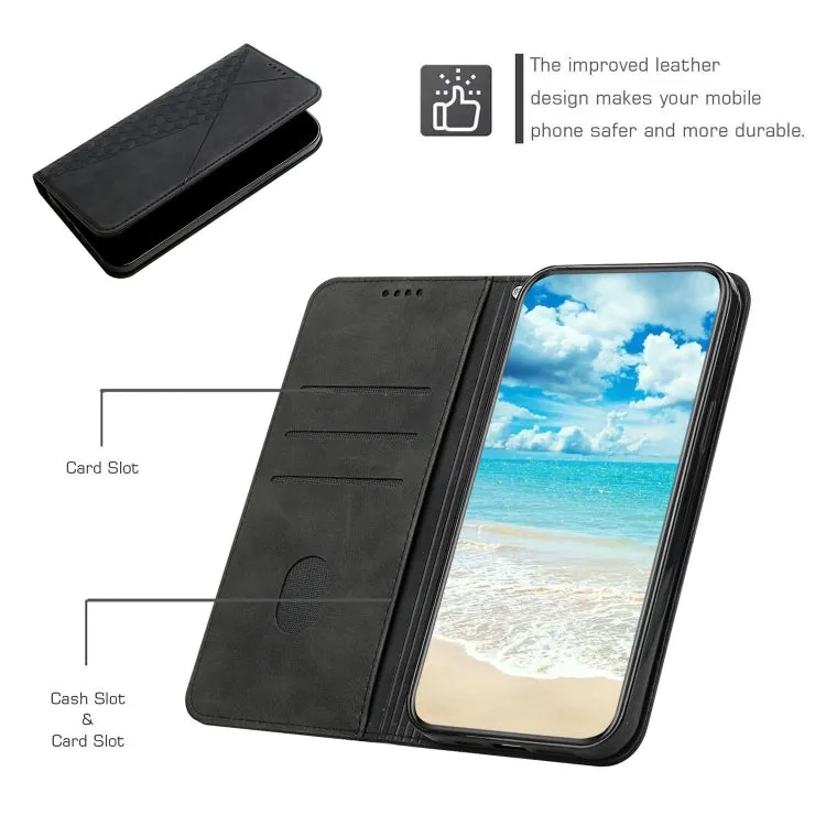 For Samsung Galaxy S21  5G Diamond Pattern Splicing Skin Feel Magnetic Horizontal Flip Leather Case