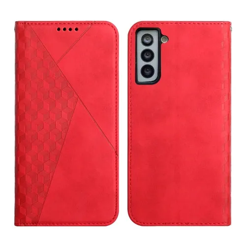For Samsung Galaxy S21  5G Diamond Pattern Splicing Skin Feel Magnetic Horizontal Flip Leather Case