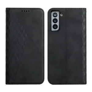For Samsung Galaxy S21  5G Diamond Pattern Splicing Skin Feel Magnetic Horizontal Flip Leather Case