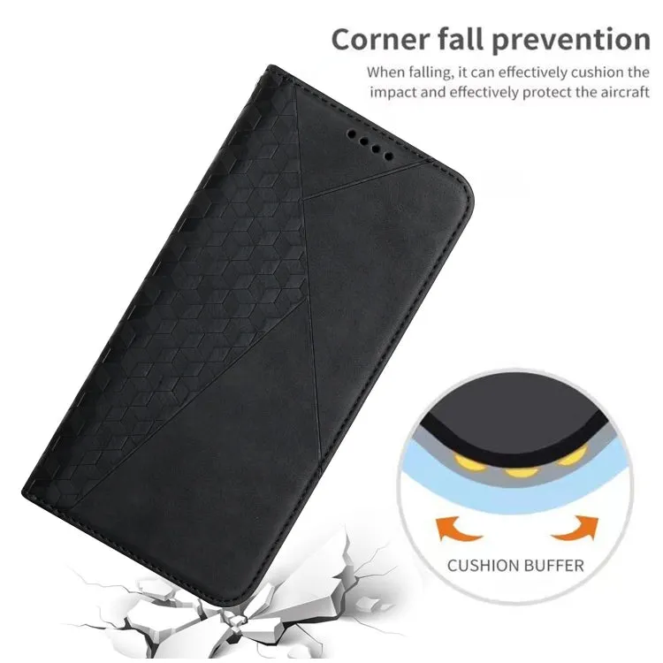 For Samsung Galaxy S21  5G Diamond Pattern Splicing Skin Feel Magnetic Horizontal Flip Leather Case
