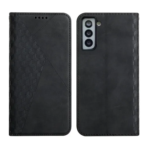 For Samsung Galaxy S21  5G Diamond Pattern Splicing Skin Feel Magnetic Horizontal Flip Leather Case