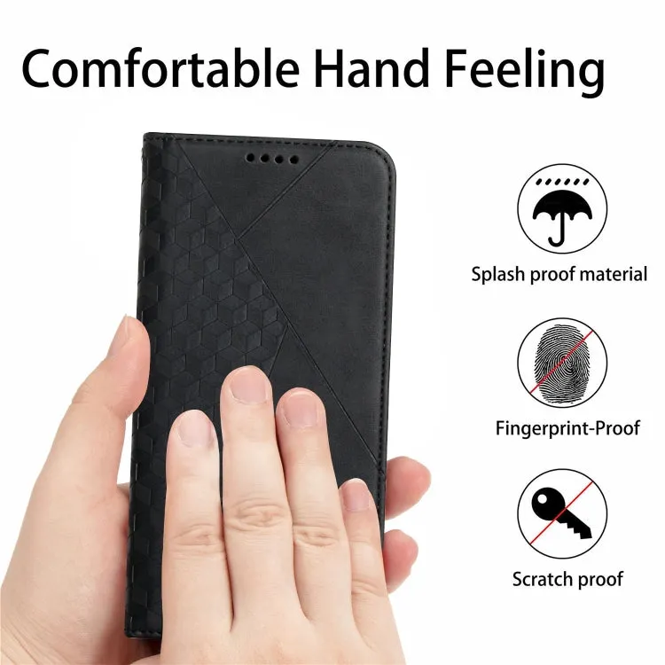 For Samsung Galaxy S21  5G Diamond Pattern Splicing Skin Feel Magnetic Horizontal Flip Leather Case