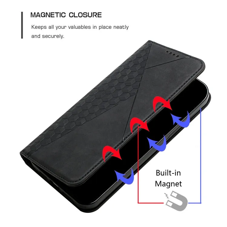 For Samsung Galaxy S21  5G Diamond Pattern Splicing Skin Feel Magnetic Horizontal Flip Leather Case