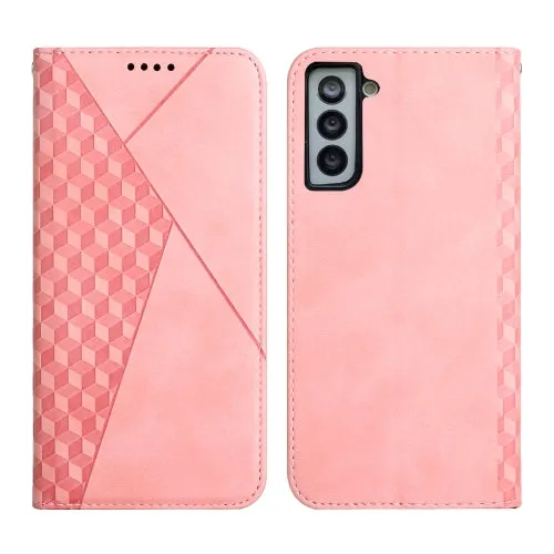 For Samsung Galaxy S21  5G Diamond Pattern Splicing Skin Feel Magnetic Horizontal Flip Leather Case