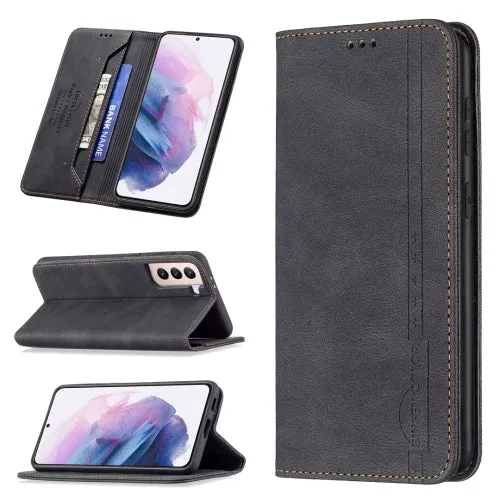 For Samsung Galaxy S21  5G Magnetic RFID Blocking Anti-Theft Leather Case with Holder  Card