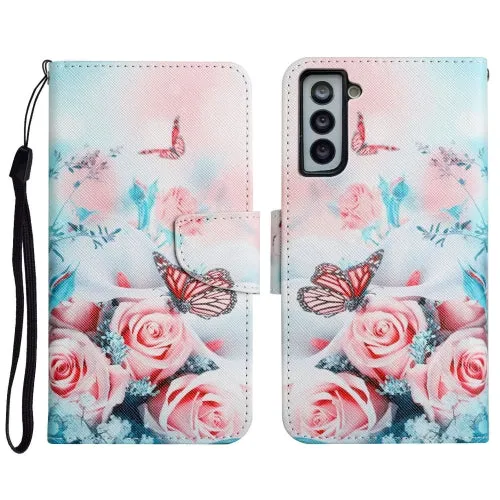 For Samsung Galaxy S21  5G Painted Pattern Horizontal Flip Leather Case with Holder  Card Slot
