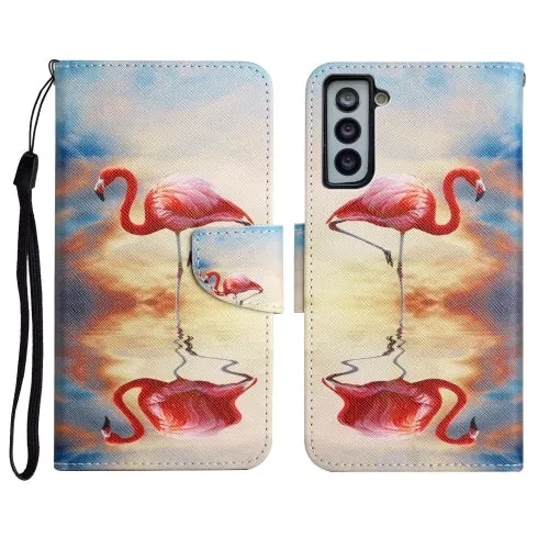 For Samsung Galaxy S21  5G Painted Pattern Horizontal Flip Leather Case with Holder  Card Slot