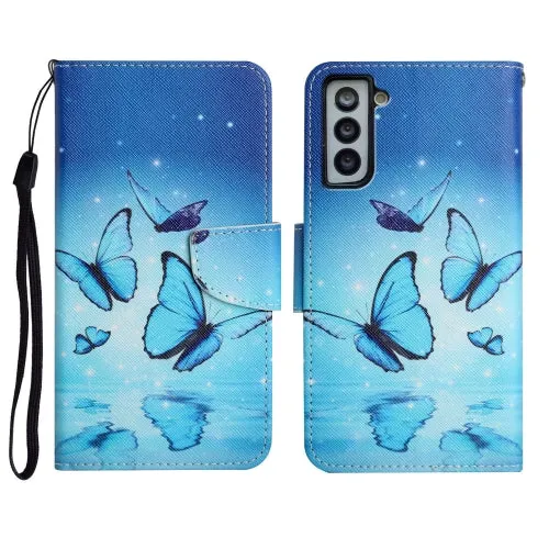 For Samsung Galaxy S21  5G Painted Pattern Horizontal Flip Leather Case with Holder  Card Slot