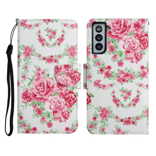 For Samsung Galaxy S21  5G Painted Pattern Horizontal Flip Leather Case with Holder  Card Slot