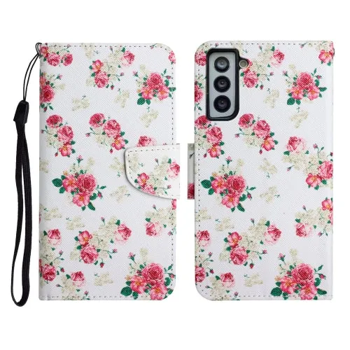 For Samsung Galaxy S21  5G Painted Pattern Horizontal Flip Leather Case with Holder  Card Slot