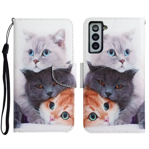 For Samsung Galaxy S21  5G Painted Pattern Horizontal Flip Leather Case with Holder  Card Slot