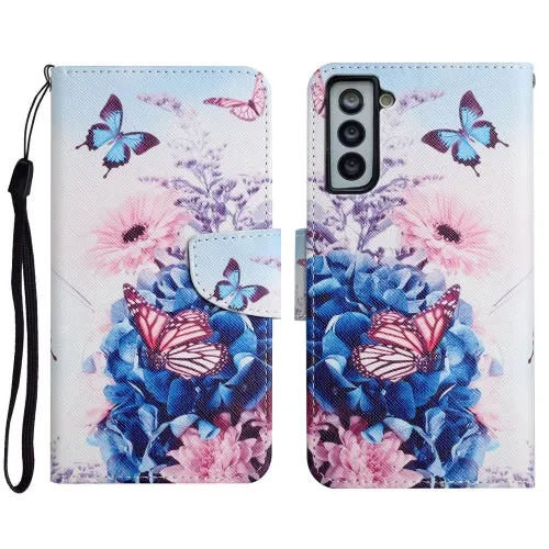 For Samsung Galaxy S21  5G Painted Pattern Horizontal Flip Leather Case with Holder  Card Slot