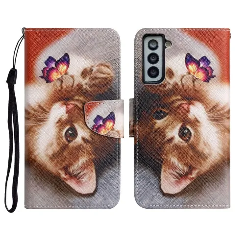 For Samsung Galaxy S21  5G Painted Pattern Horizontal Flip Leather Case with Holder  Card Slot