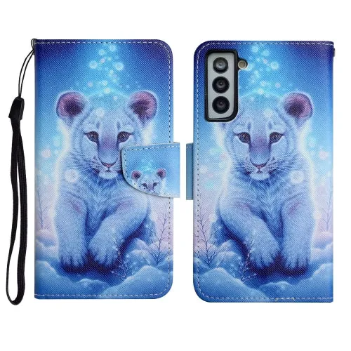 For Samsung Galaxy S21  5G Painted Pattern Horizontal Flip Leather Case with Holder  Card Slot