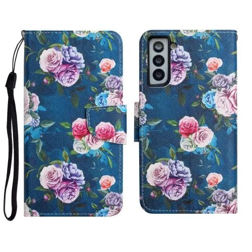 For Samsung Galaxy S21  5G Painted Pattern Horizontal Flip Leather Case with Holder  Card Slot