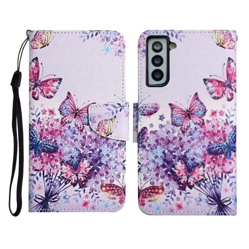 For Samsung Galaxy S21  5G Painted Pattern Horizontal Flip Leather Case with Holder  Card Slot