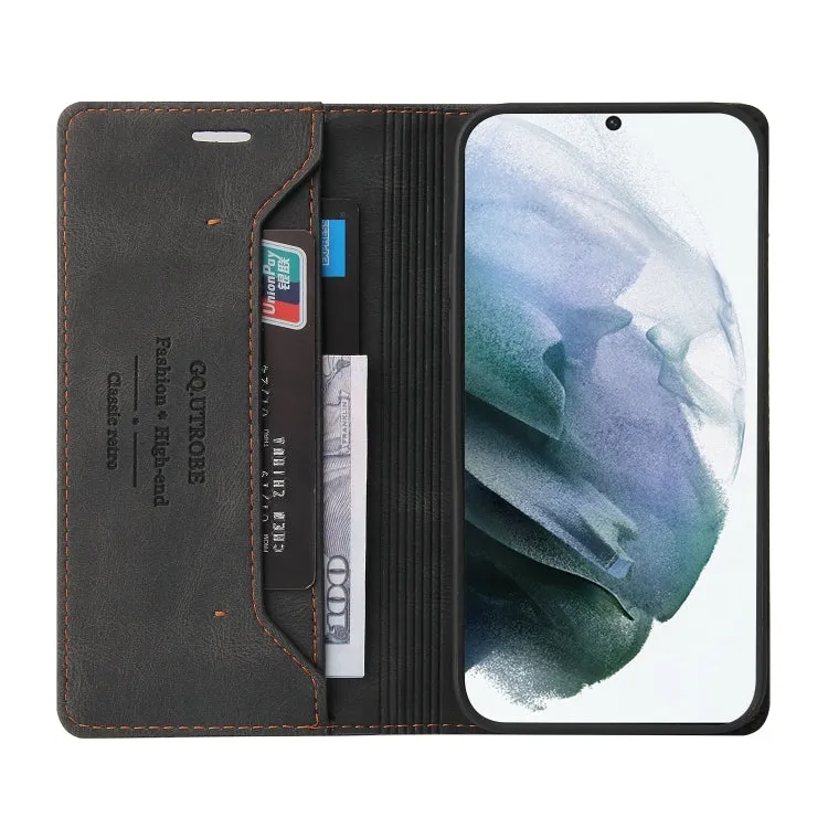 For Samsung Galaxy S21  5G Skin Feel Anti-theft Brush Horizontal Flip Leather Case with Holder