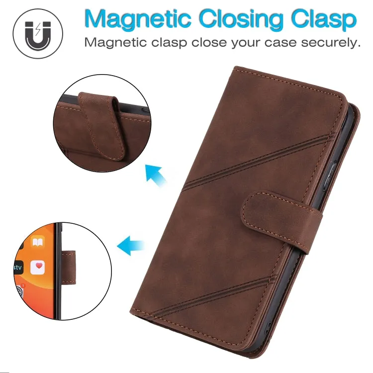 For Samsung Galaxy S21  5G Skin Feel Business Horizontal Flip PU Leather Case with Holder