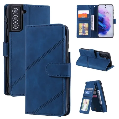 For Samsung Galaxy S21  5G Skin Feel Business Horizontal Flip PU Leather Case with Holder